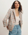 Schoolboy Plaid Dickey Jacket Muted Clay Multi Jackets - Blazers Veronica Beard