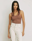 Sandra Knit Tank Chai Tops - Tanks Veronica Beard