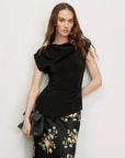 Yvonne Asymmetrical Top Black Tops - Blouses Veronica Beard