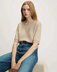 Shana Cashmere Sweater Oatmeal Sweater - Crewneck Veronica Beard