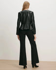 Quinn Leather Peplum Jacket Black Jackets - Blazers Veronica Beard