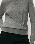 Frankie Pullover with Pearl Pin Medium Heather Grey