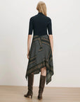 Hartley Asymmetric Midi Skirt Heritage Navy Multi Skirts - Midi Veronica Beard