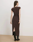 June Midi Dress Espresso Dresses - Midi Veronica Beard
