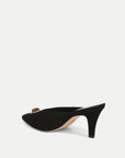 Rochelle Cabochon Suede Mule Black Pumps - High Veronica Beard - Shoes