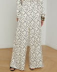 Lillian Wide Leg Pant Ecru/Black Polka Dot Pants - Trousers L'Agence