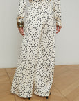 Lillian Wide Leg Pant Ecru/Black Polka Dot Pants - Trousers L'Agence