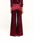 Pilar Silk Wide Leg Pant Merlot Red Pants - Trousers L'Agence