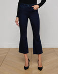 Kendra Cropped Flare Black Ink Denim - Cropped & Ankle L'Agence