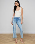 Kendra High Rise Crop Flare Dry Ice Denim - Cropped & Ankle L'Agence