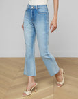 Kendra High Rise Crop Flare Dry Ice Denim - Cropped & Ankle L'Agence