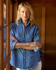 Eileen Relaxed Button Up Shirt Vintage Stonewashed Indigo Tops - Button Down Frank & Eileen
