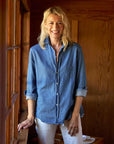 Eileen Relaxed Button Up Shirt Vintage Stonewashed Indigo Tops - Button Down Frank & Eileen