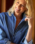 Eileen Relaxed Button Up Shirt Vintage Stonewashed Indigo Tops - Button Down Frank & Eileen