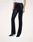 Selma High Rise Sleek Baby Boot Coated Deep Midnight Denim - Flare & Wide Leg L'Agence