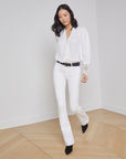 Selma High Rise Sleek Baby Boot Blanc Denim - Flare & Wide Leg L'Agence