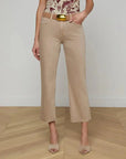 Wanda High Rise Crop Wide Leg Pant Biscuit Denim - Flare & Wide Leg L'Agence