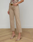 Wanda High Rise Crop Wide Leg Pant Biscuit Denim - Flare & Wide Leg L'Agence