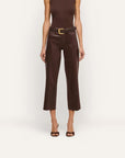 Wanda Coated High Rise Crop Wide Leg Dark Java