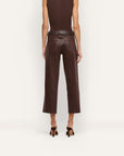 Wanda Coated High Rise Crop Wide Leg Dark Java