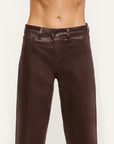 Wanda Coated High Rise Crop Wide Leg Dark Java