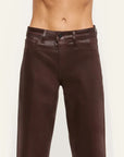 Wanda Coated High Rise Crop Wide Leg Dark Java Pants - Trousers L'Agence