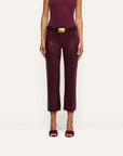 Wanda Coated High Rise Crop Wide Leg Deep Sangria Pants - Trousers L'Agence