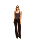 Scottie Velvet High Rise Wide Leg Dark Java