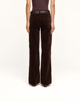 Scottie Velvet High Rise Wide Leg Dark Java