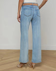 Joanne Low Rise Wide Leg Dry Ice Denim - Flare & Wide Leg L'Agence