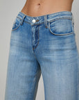 Joanne Low Rise Wide Leg Dry Ice Denim - Flare & Wide Leg L'Agence