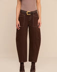 Cody Cropped Barrel Leg Brown/Natural Contrast Denim - Flare & Wide Leg L'Agence