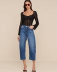 Mallis High Rise Bow Leg Jean Orwood Denim - Cropped & Ankle L'Agence