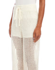 Gianna Crochet Pants Off White/Navy Pants - Trousers Fifteen Twenty