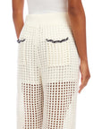 Gianna Crochet Pants Off White/Navy Pants - Trousers Fifteen Twenty