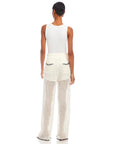 Gianna Crochet Pants Off White/Navy Pants - Trousers Fifteen Twenty