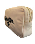 Jetsetter Embroidered Small Pouch Tan Cosmetic Stoney Clover Lane