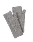 Crystal Embellished Angora Mittens Grey Mittens Pissenlit