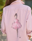 Eileen Relaxed Button Up Pink Denim Ballerina Tops - Button Down Frank & Eileen