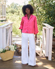 Silvio Untuckable Button Down Magenta Tops - Button Down Frank & Eileen