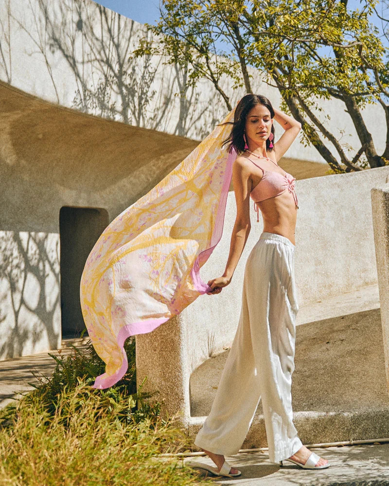 Coco Dream Beach Sarong Wrap Pink & Yellow Peter Kate Coco Dream Beach Sarong Wrap Pink & Yellow Peter Kate