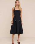 Ayela Midi Dress Black/Gold