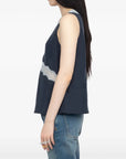 Tasao Silk Lace Camisole Navy Tops - Tanks Zadig & Voltaire