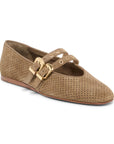 Baylee Grommet Ballet Flat Olive Perforated Suede Flats - Ballet Dolce Vita