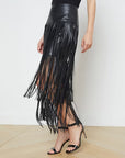 Karolina Maxi Fringe Skirt Black Skirts - Maxi L'Agence
