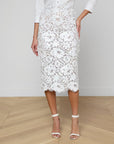 Makena Sequin Pencil Skirt White Skirts - Midi L'Agence