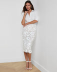 Makena Sequin Pencil Skirt White Skirts - Midi L'Agence