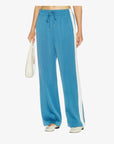 Nolan Satin Side Striped Pant Washed Indigo Pants - Trousers Simkhai