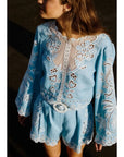 Romantic Richelieu Blouse Blue Tops - Blouses Farm Rio