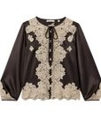 Lucine Top Equestrian Brown Tops - Blouses Doen